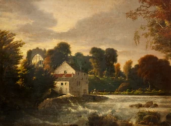 Vesimylly lähellä Egglestone Abbeyta, Durhamissa, n. 1814